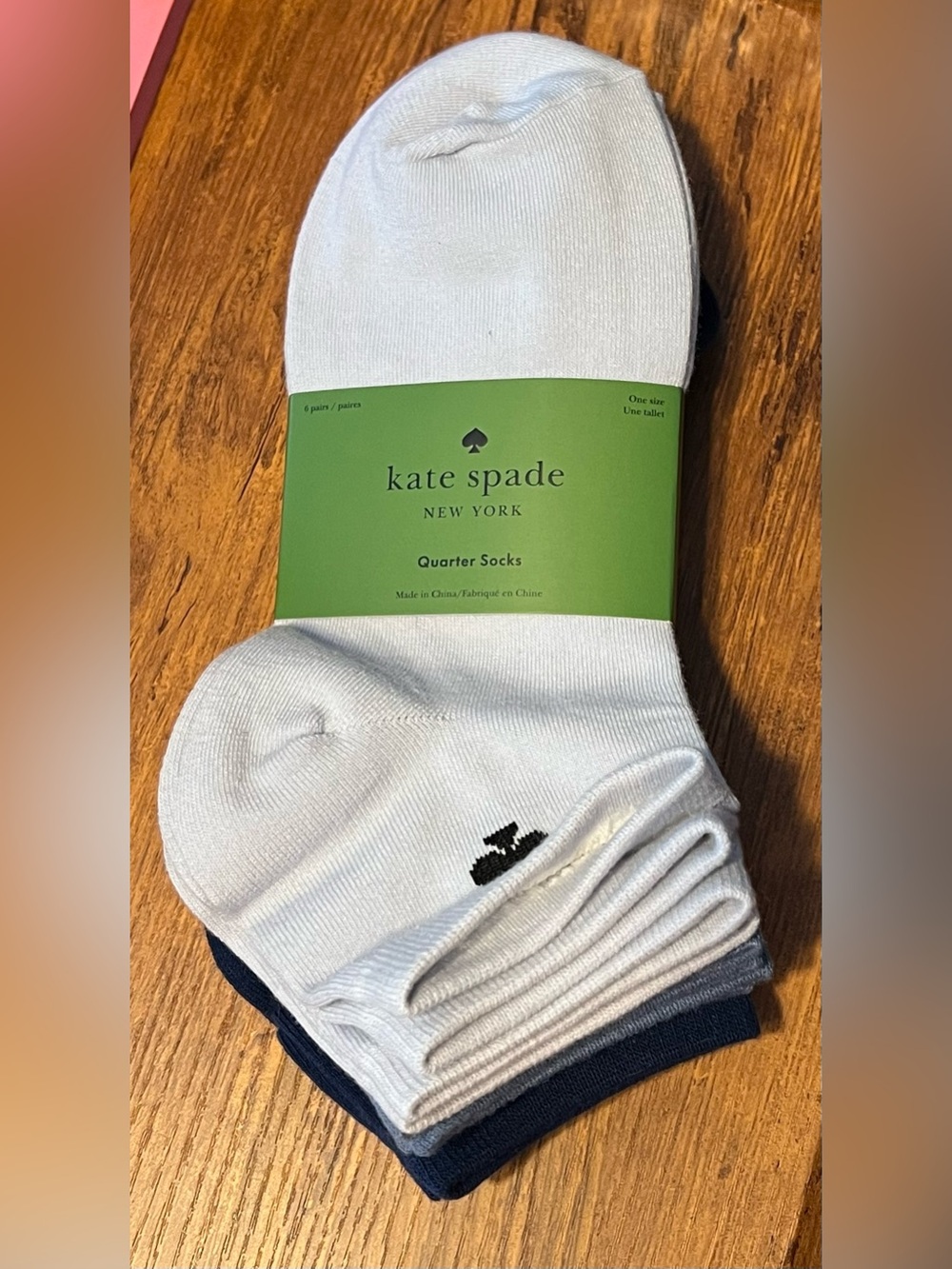 kate spade Quarter Socks - 6 Pack in 3 Shades of Blue NWT